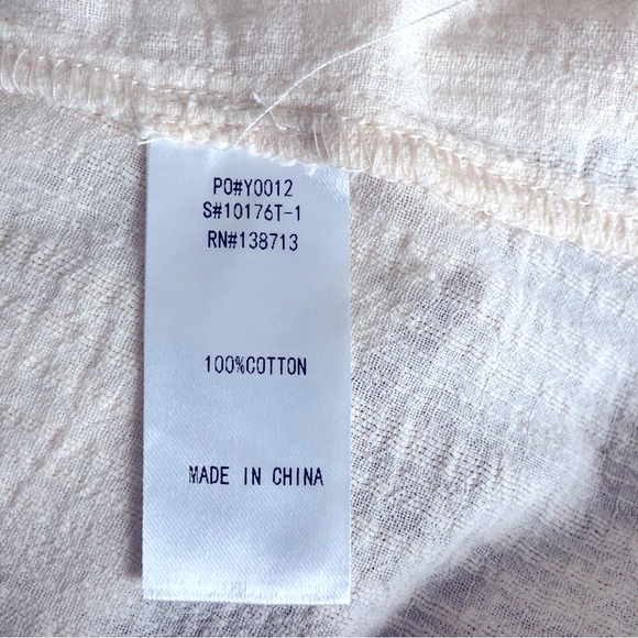 Doe & Rae cream tie sleeve boho tunic blouse medium - Picture 6 of 7